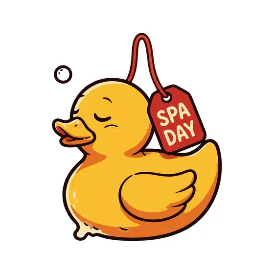 Rubber Duck Facing Left With Tag