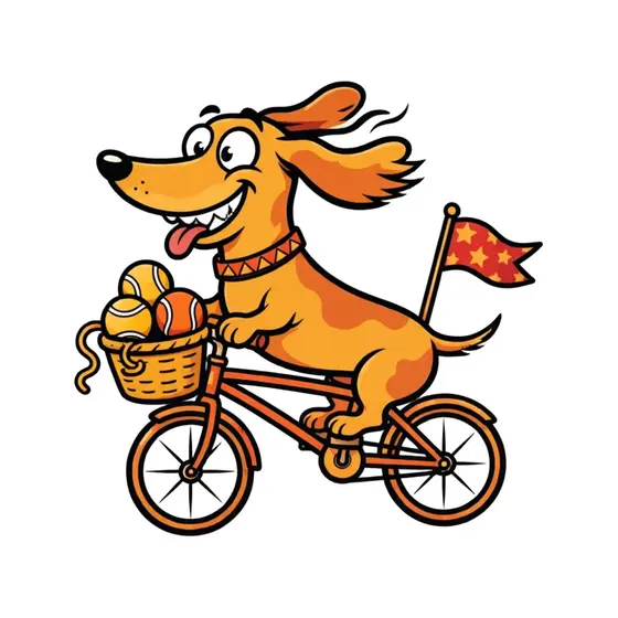 Starred Flag Dachshund Bike Ride