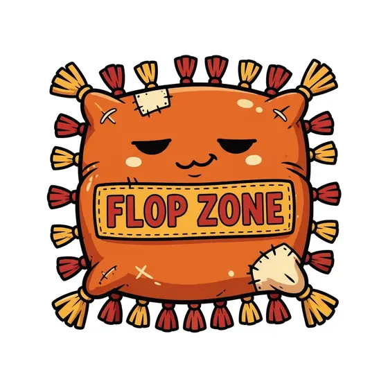 Flop Zone Pillow With Sleepy Face