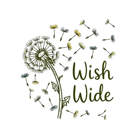 Dandelion Seeds Scattered Across Wish Wide