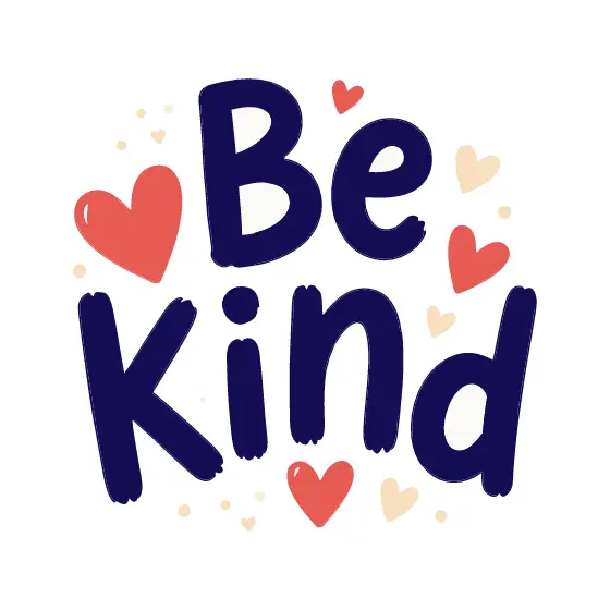 Be Kind Lettering With Heart Accents