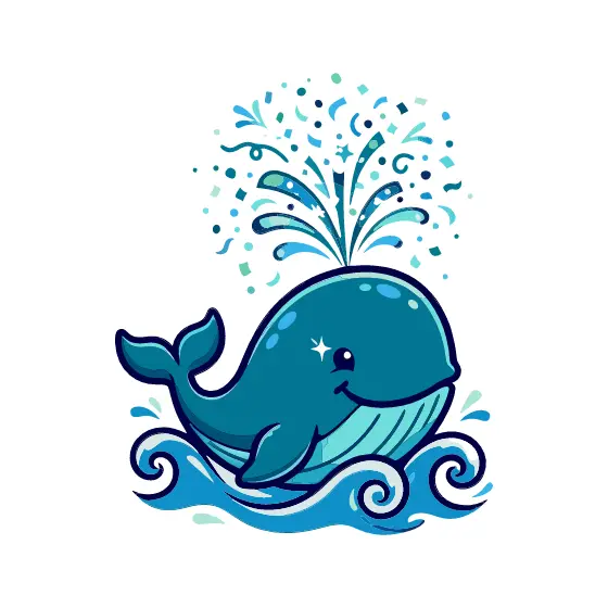 Cheerful Whale With Confetti Spout