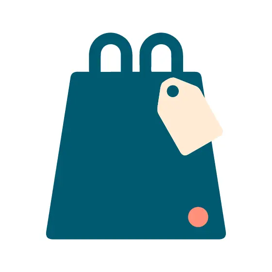 Teal Shopping Bag With Price Tag