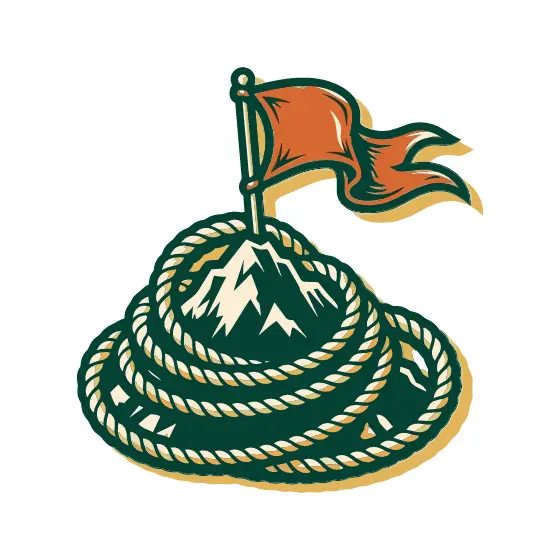 Rope Coiled Around Summit Flag