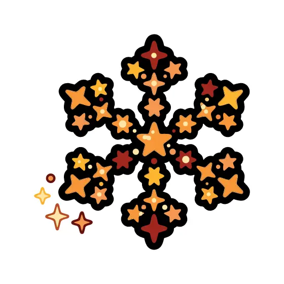 Snowflake of Stars With Mini Sparkles