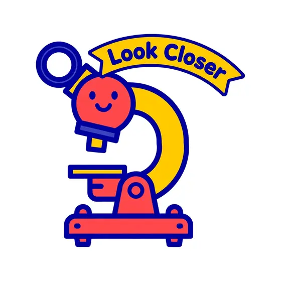 Red Microscope With Curved Look Closer Banner