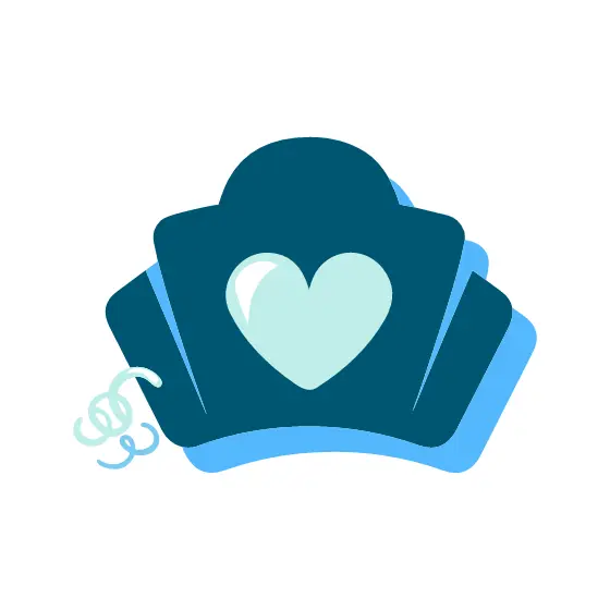 Wide Nurse Cap With Large Heart