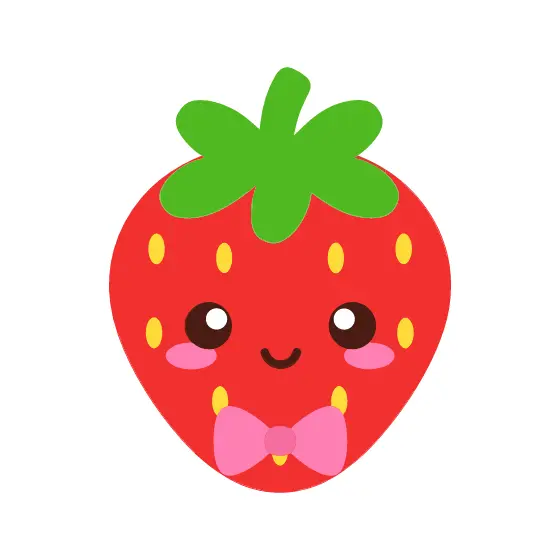 Cute Strawberry with Pink Bow Tie