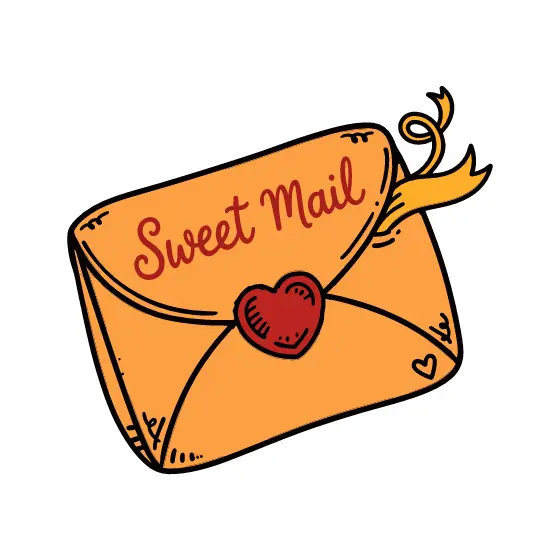Tilted Envelope With Heart Seal