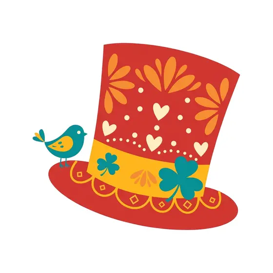 Red Top Hat With Scalloped Brim