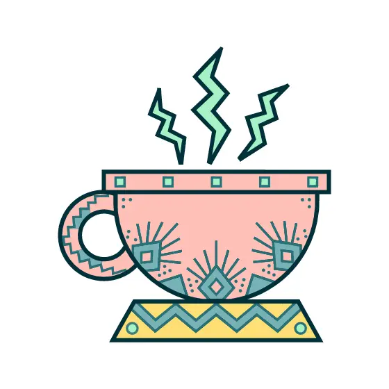 Pink Teacup With Tribal Motifs