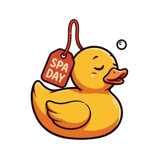 Yellow Rubber Duck With Spa Day Tag