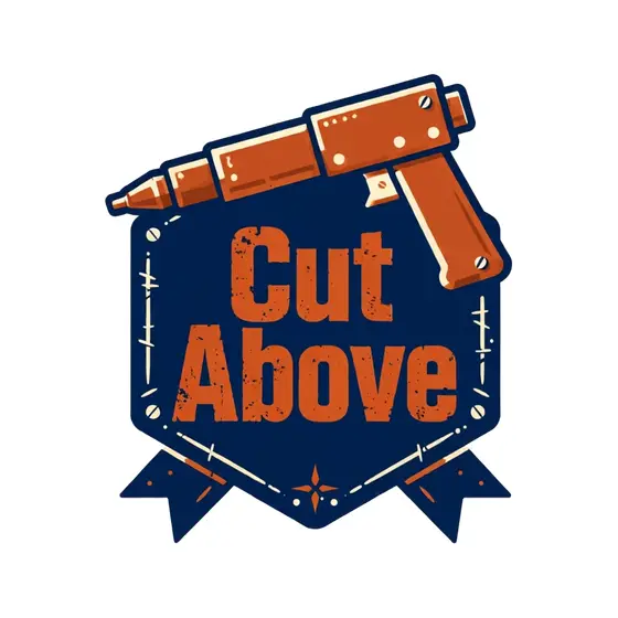 Rust Rivet Gun on Pointed Navy Banner