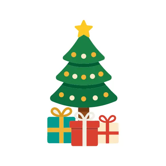 Decorated Christmas Tree With Presents