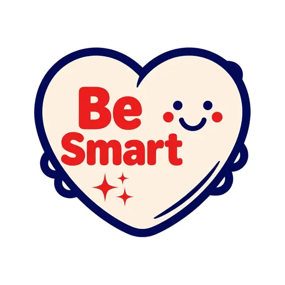 Be Smart Heart With Sparkles And Side Face