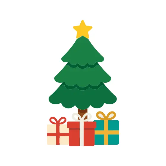 Scalloped Christmas Tree With Gifts