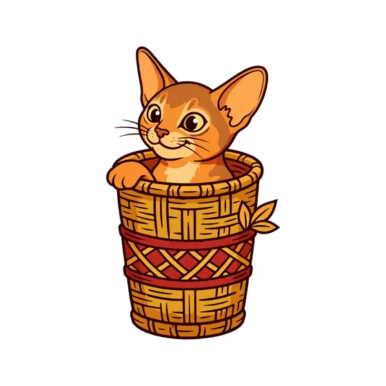 Cat Resting Paw On Basket Rim