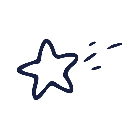 Hand-Drawn Star With Wobbly Comet Trail