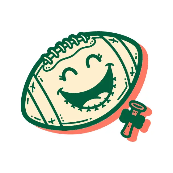 Smiling Football With Kicking Tee