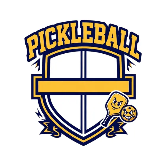 Gold Pickleball Shield With Paddle Mascot