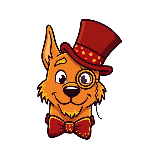 Dapper Dog With Polka Dot Hat Band