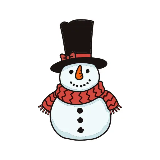 Snowman in Red Zigzag Scarf