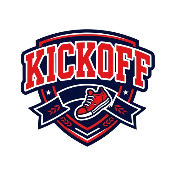 Kickoff Shield Badge With Red Sneaker