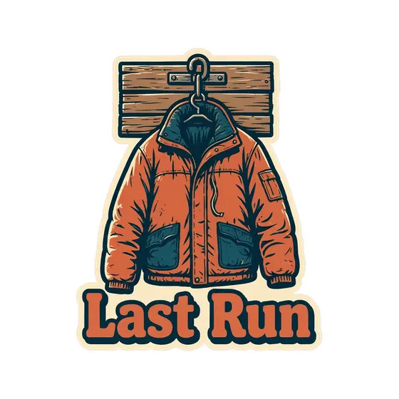 Orange Puffer Jacket With Last Run