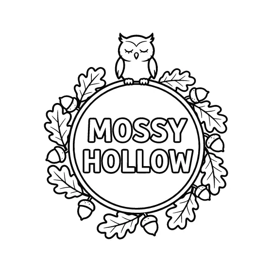 Mossy Hollow Badge With Sleepy Owl