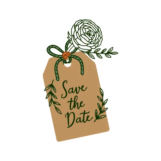 Ranunculus Tag With Terracotta Twine