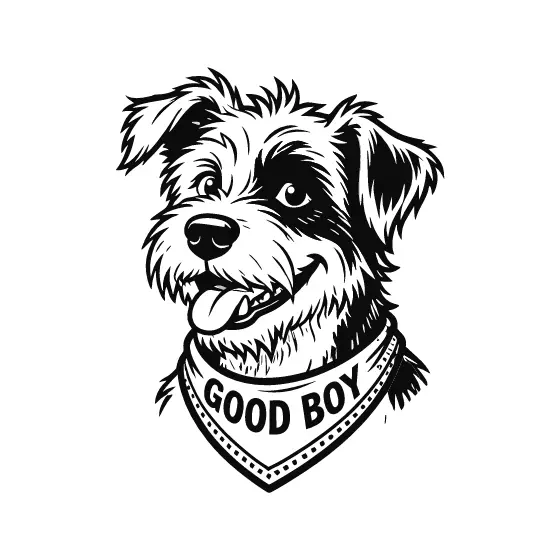 Tongue-Out Dog In Bandana