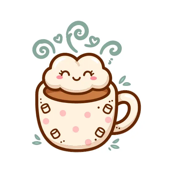 Cream Polka Dot Mug With Marshmallows