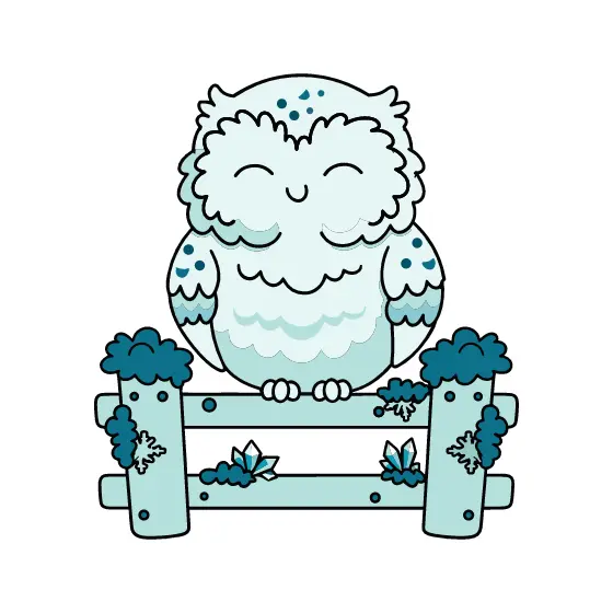 Snowy Owl Perched On Frosted Fence