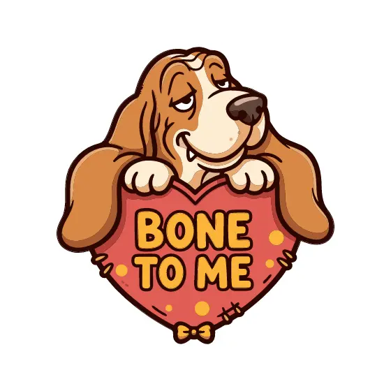 Basset Hound Peeking From Heart Box