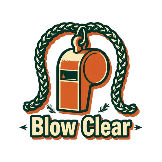 Whistle Emblem With Blow Clear Lettering