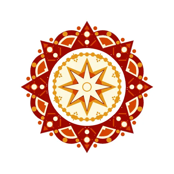 Red And Mustard Star Medallion