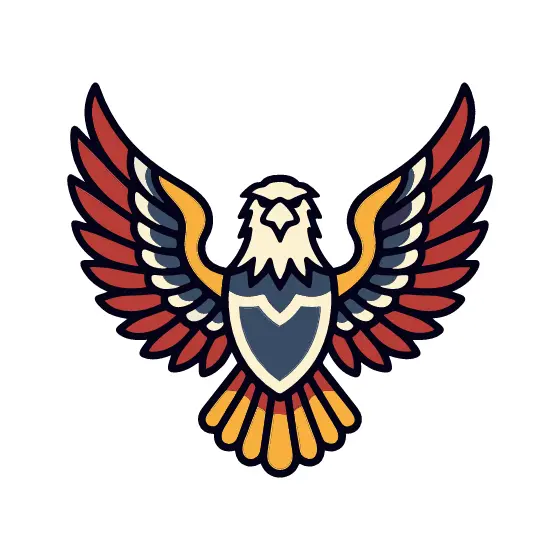 Spread-Wing Eagle Emblem In Red