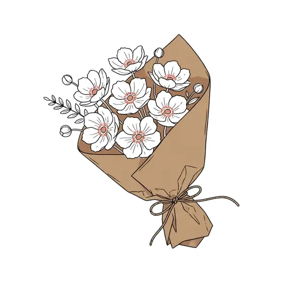 Compact Anemone Bouquet Tilted Right