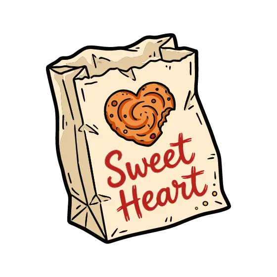 Heart Cookie on Kraft Bag