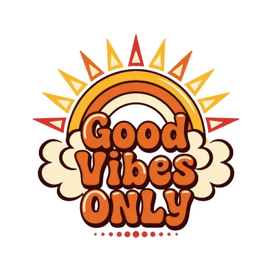 Cloud Rainbow Sunburst Good Vibes