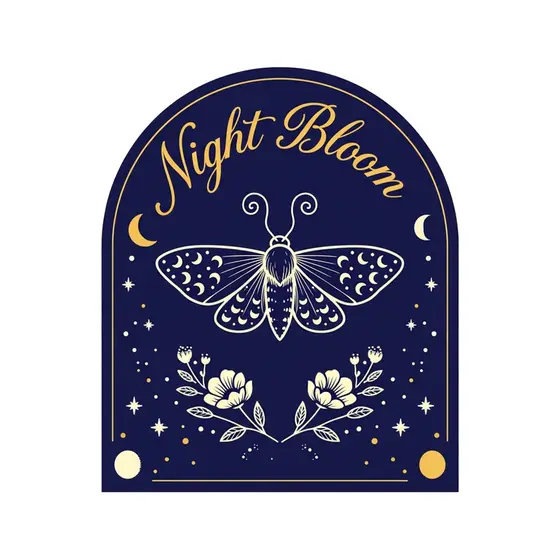 Cream Moth Night Bloom Arch Badge