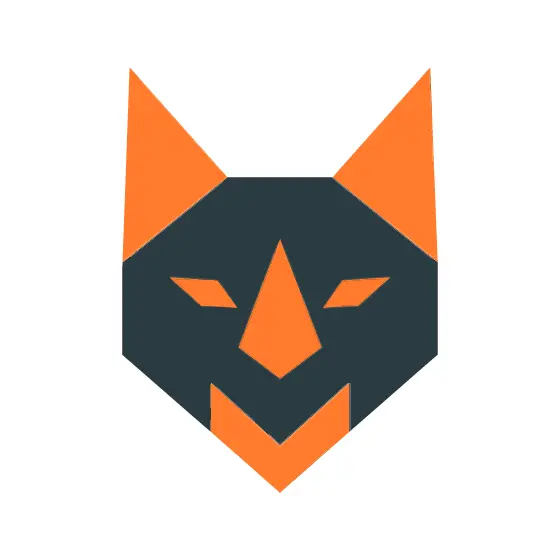 Abstract Orange and Charcoal Fox Mask