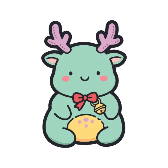 Mint Reindeer With Red Bow