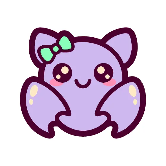 Kawaii Lavender Bat With Bow
