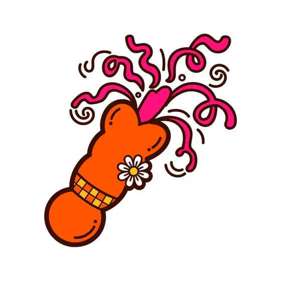 Orange Sparkler with Pink Swirls