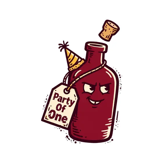 Party Of One Wine Bottle With Tag