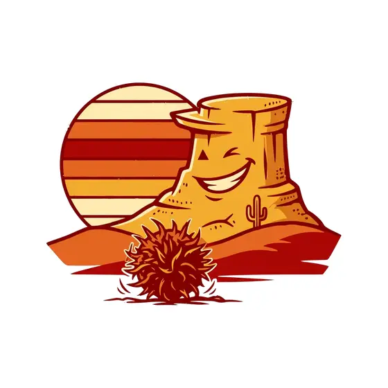 Golden Mesa With Brown Tumbleweed
