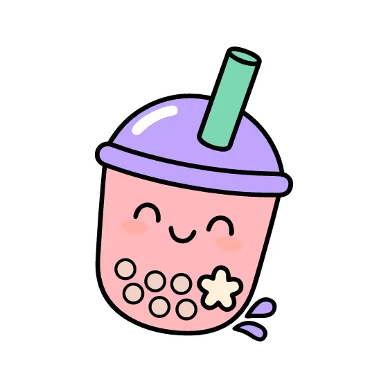 Pink Bubble Tea With Star Splash