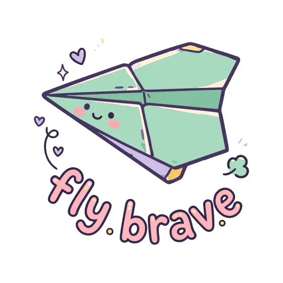 Mint Paper Airplane With Pink Lettering