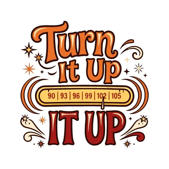 Turn It Up Frequency Bar Lettering